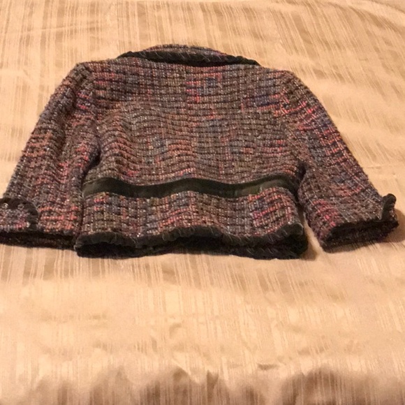 Cynthia Steffe Olive Tweed Cropped Jacket Small - Picture 5 of 8